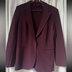 NWT $198 Tahari Women's Cranberry Maroon Ancho Chile Luxury Fabric Blazer Size 4